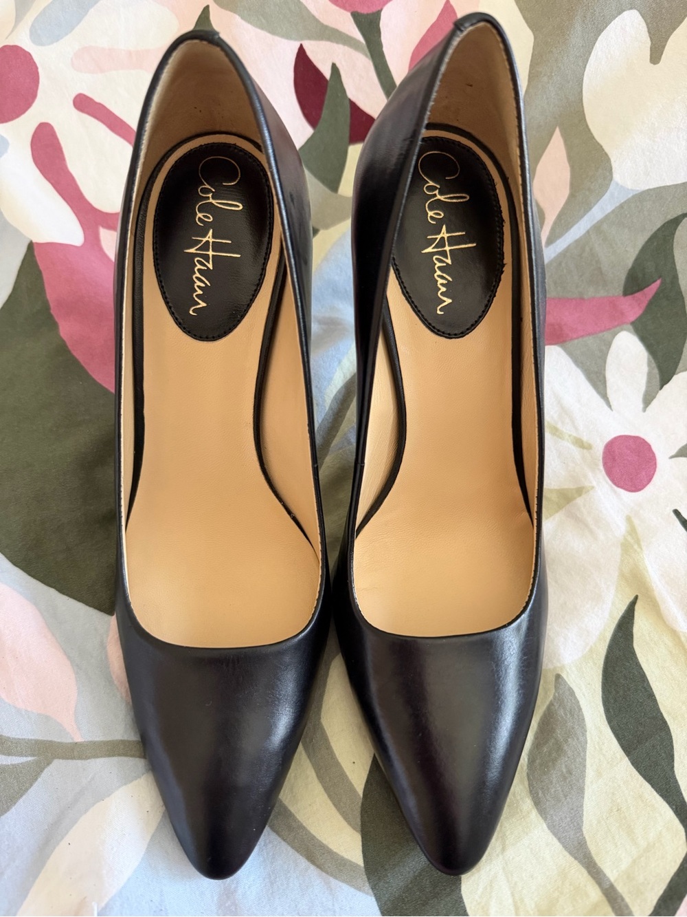 Cole Haan Black Leather Pointed Toe Women's Pumps